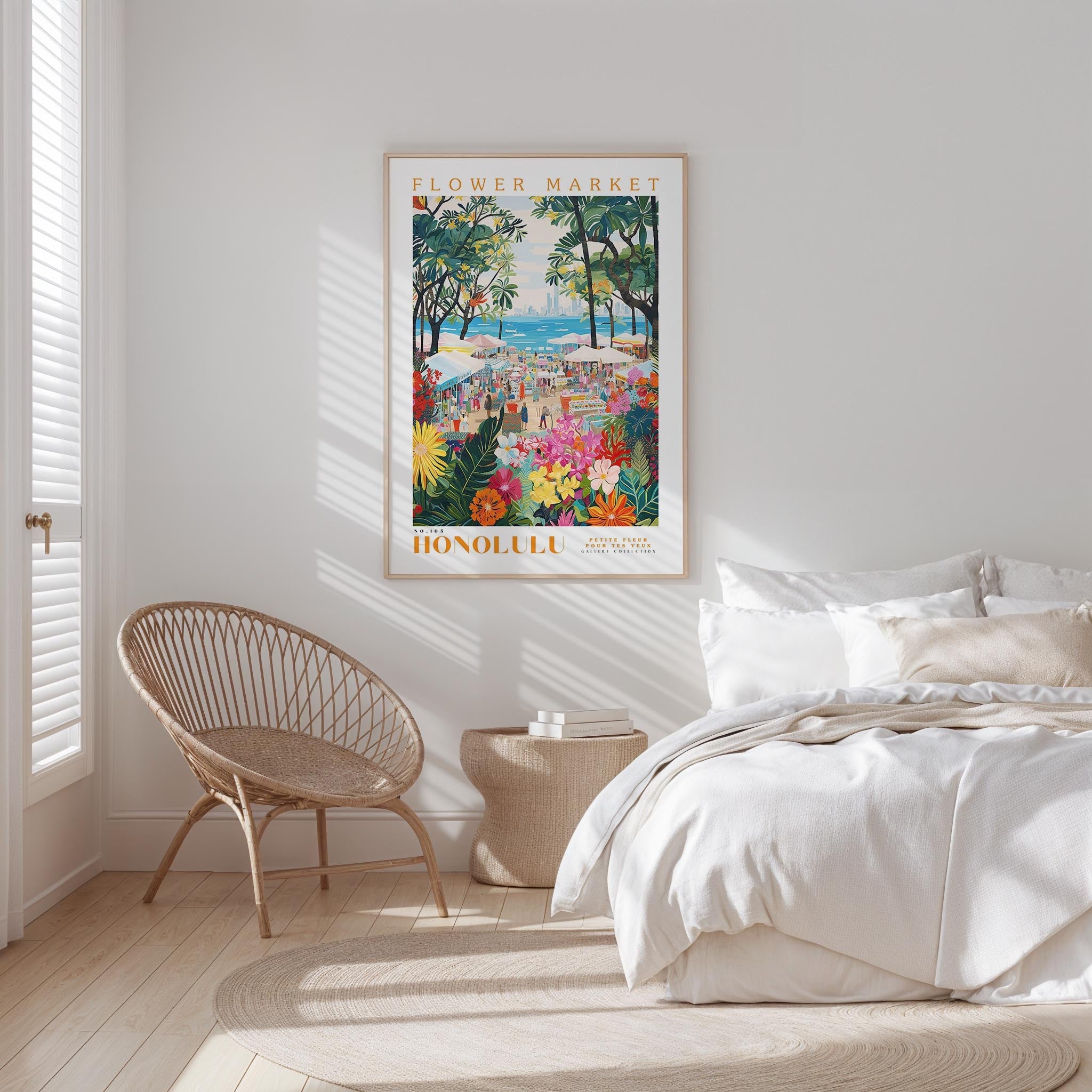 Honolulu Flower Market Poster - Posters - Flower Poster