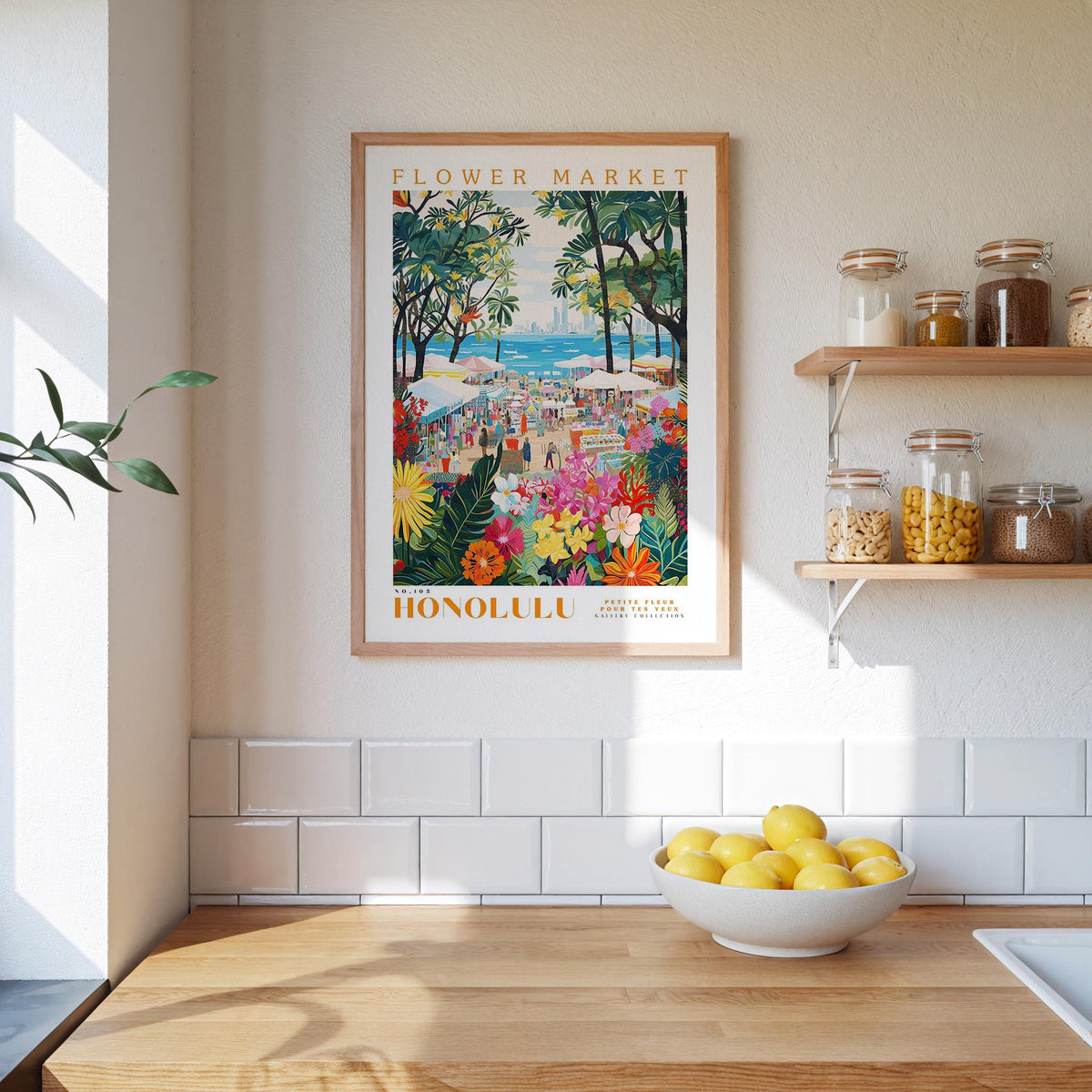 Honolulu Flower Market Poster - Posters - Flower Poster
