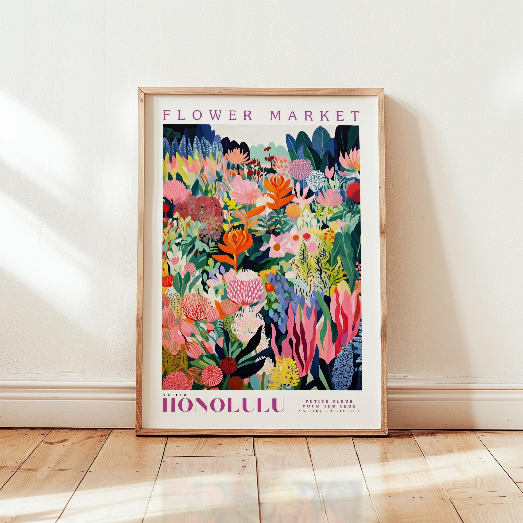 Honolulu Flower Market Poster - Posters - Flower Poster
