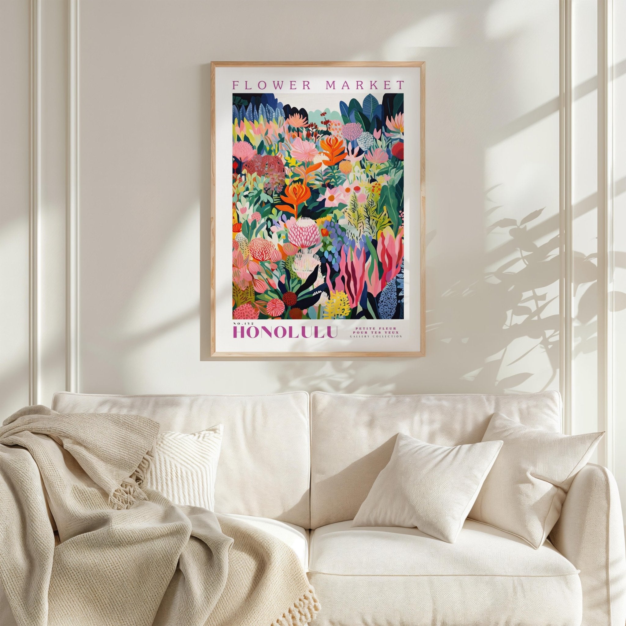 Honolulu Flower Market Poster - Posters - Flower Poster