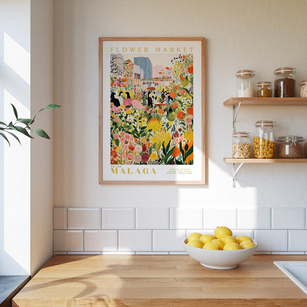 Malaga Flower Market Poster - Posters - Flower Poster