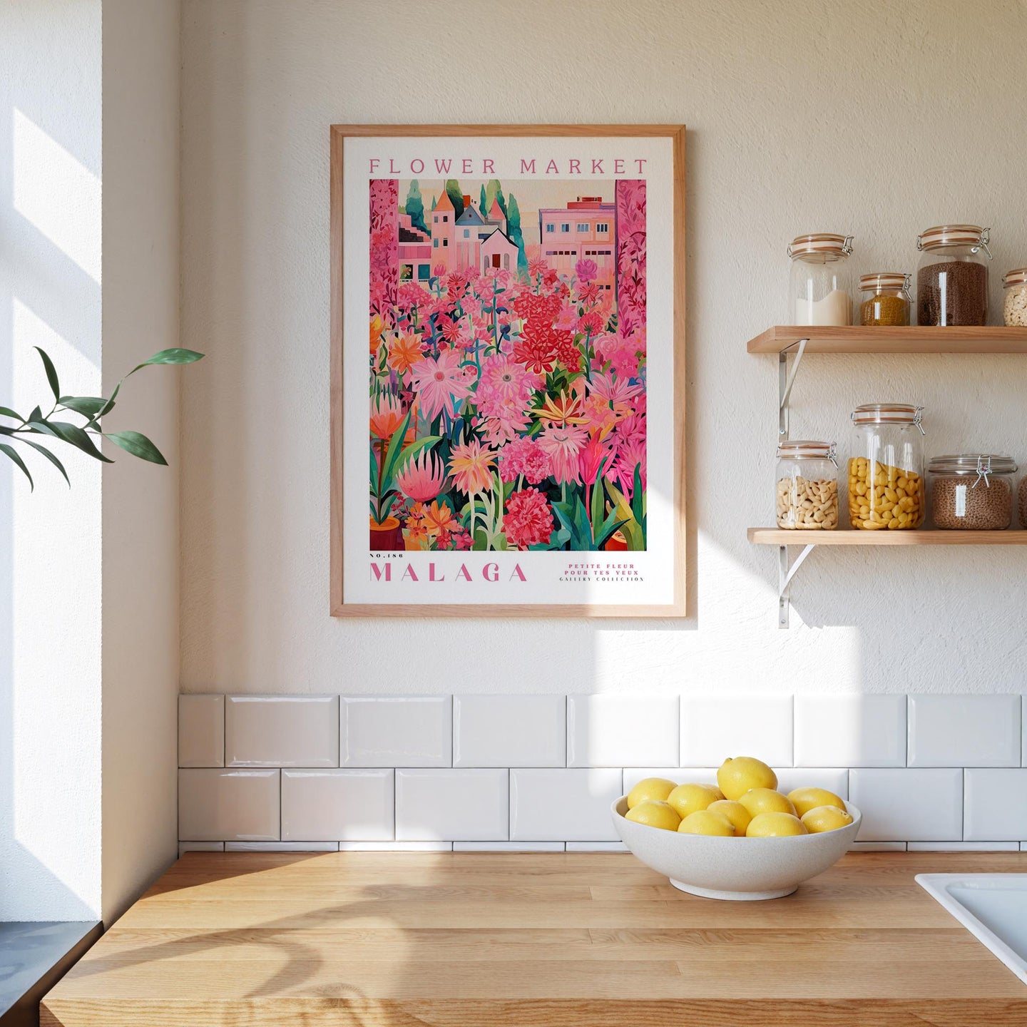 Malaga Flower Market Poster - Posters - Flower Poster