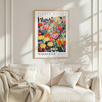 Marseille Flower Market Poster - Posters - Flower Poster
