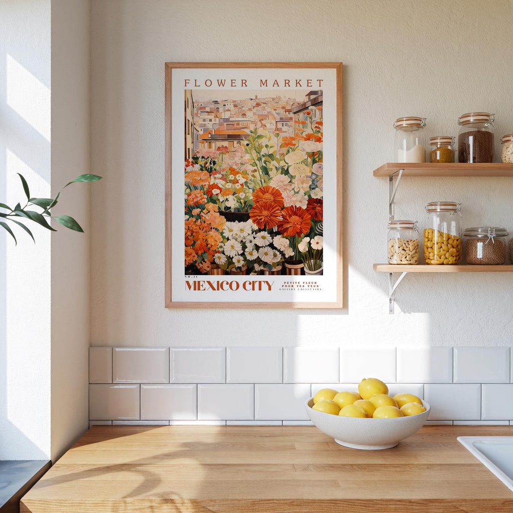 Mexico City Flower Market Poster - Posters - Flower Poster