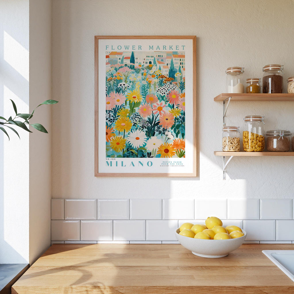 Milano Flower Market Poster - Posters - Flower Poster