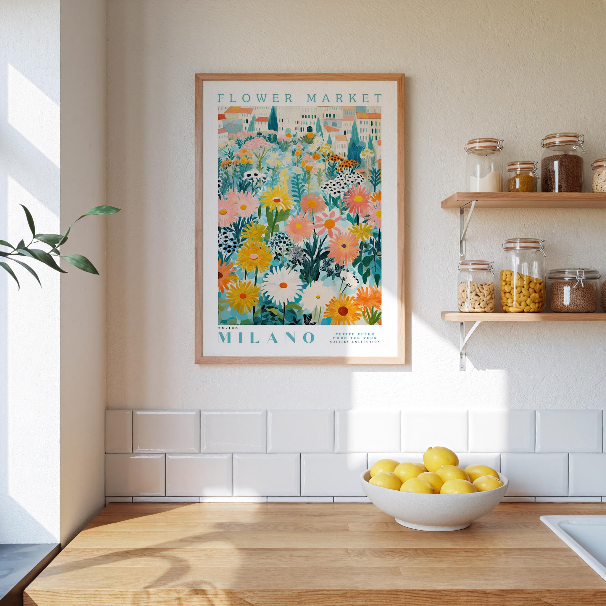 Milano Flower Market Poster - Posters - Flower Poster