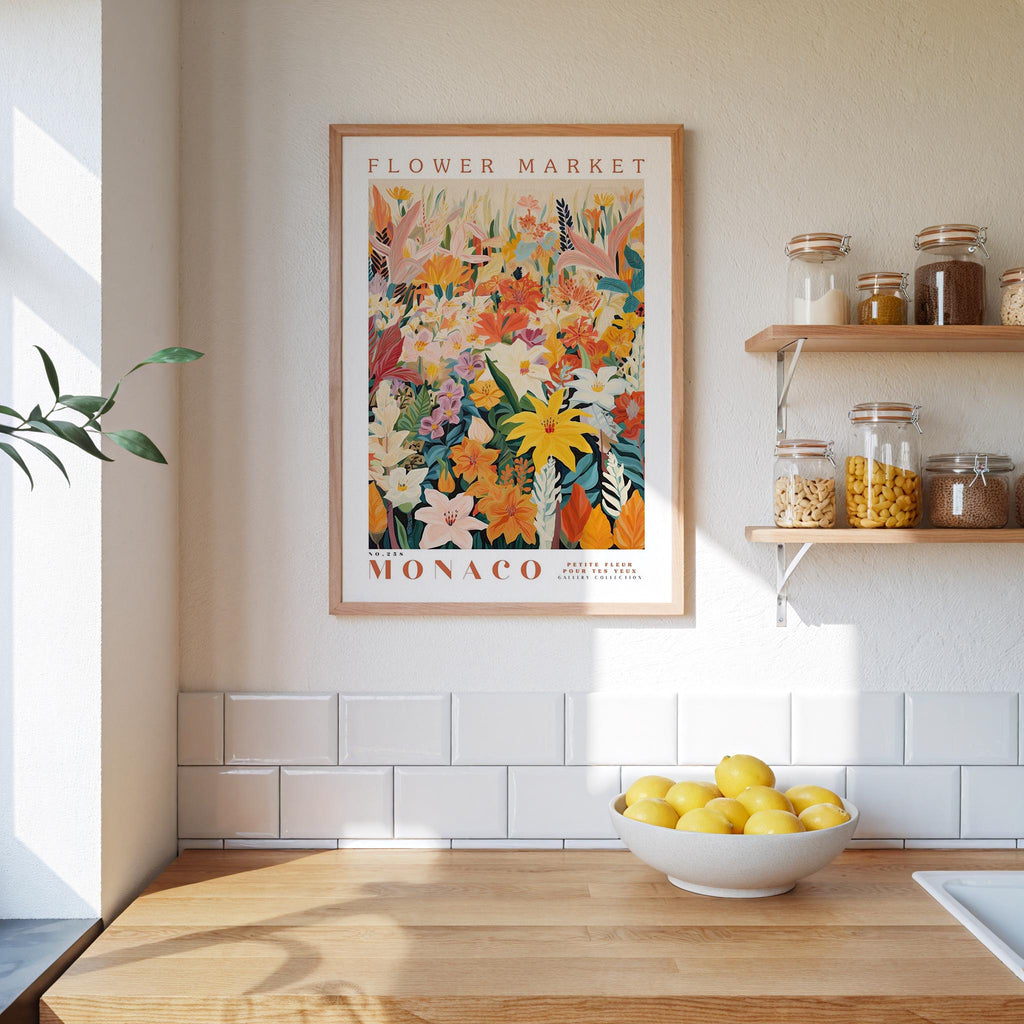 Monaco Flower Market Poster - Poster - Flower Poster