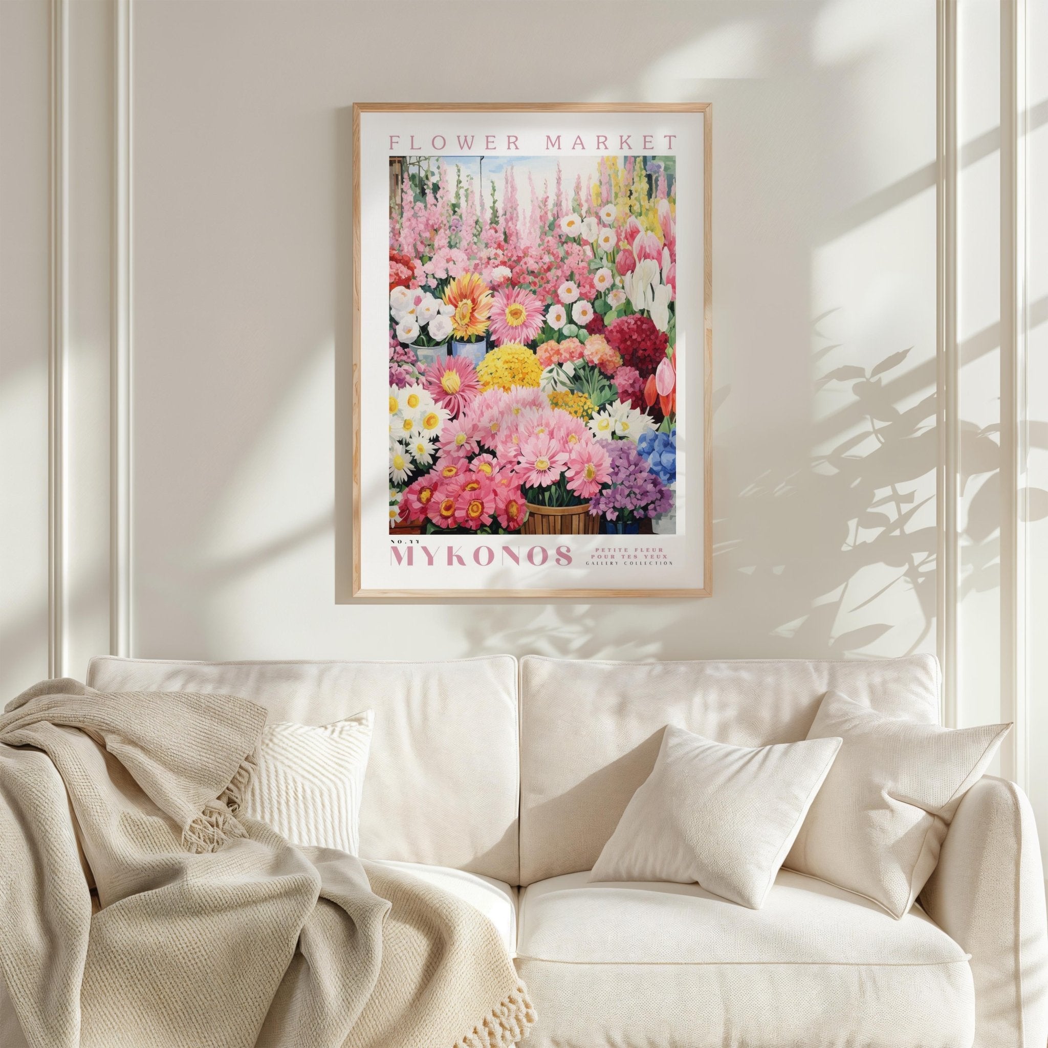 Mykonos Flower Market Poster - Posters - Flower Poster