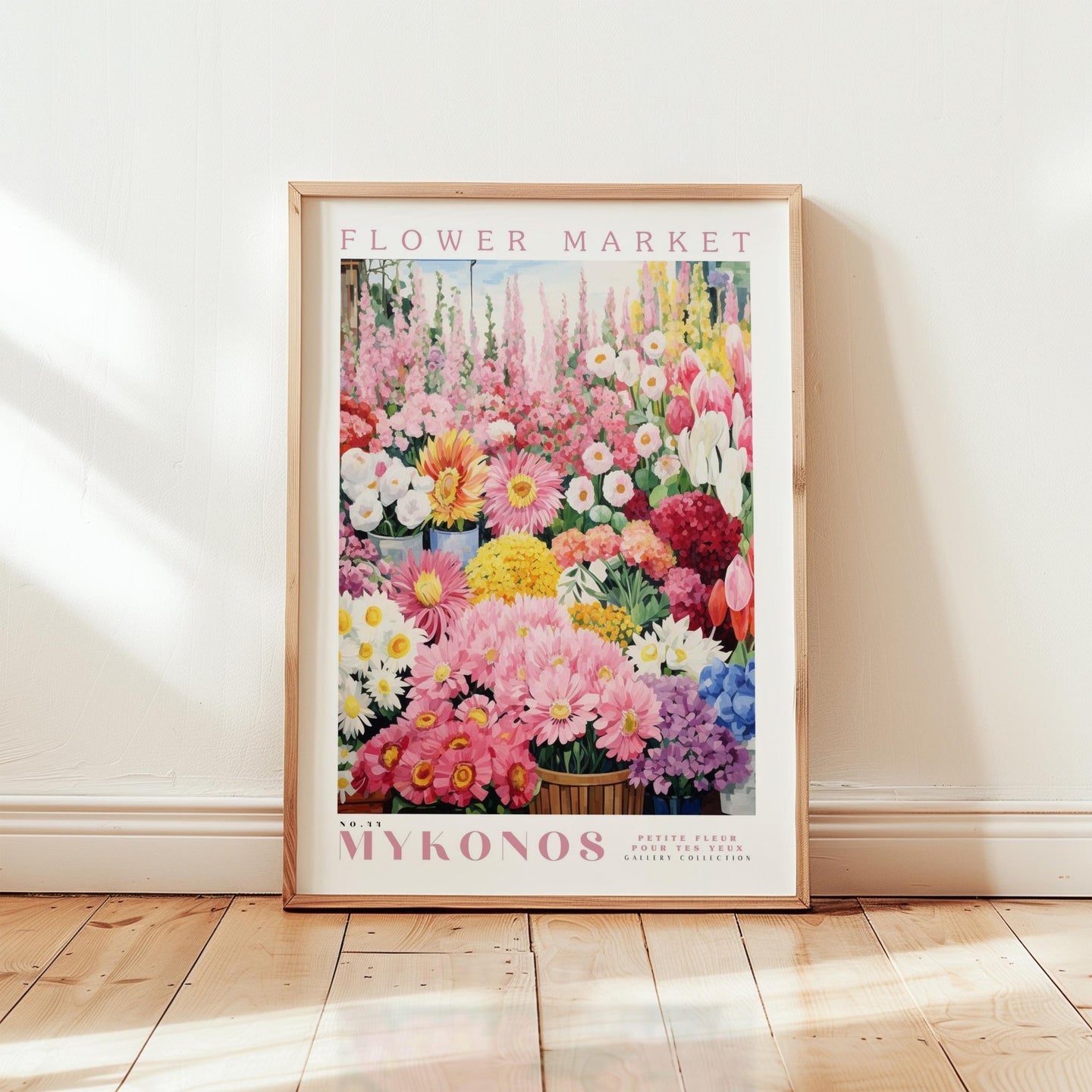 Mykonos Flower Market Poster - Posters - Flower Poster