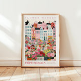 Pink Flower Market - Pack of 3 - Athens, Florence, Copenhagen - Posters - Flower Poster