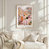 Pink Flower Market - Pack of 3 - Athens, Florence, Copenhagen - Posters - Flower Poster