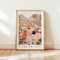 Pink Flower Market - Pack of 3 - Athens, Florence, Copenhagen - Posters - Flower Poster