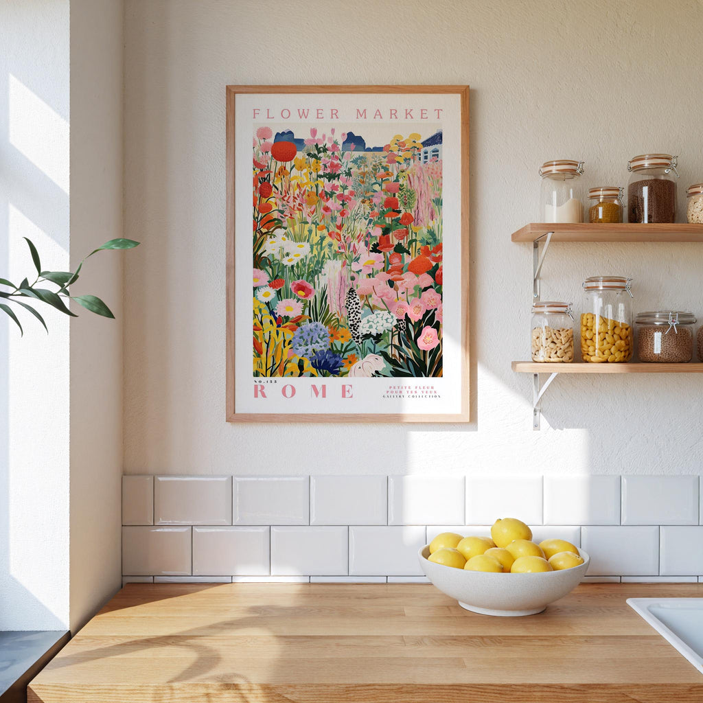 Rome Flower Market Poster - Posters - Flower Poster