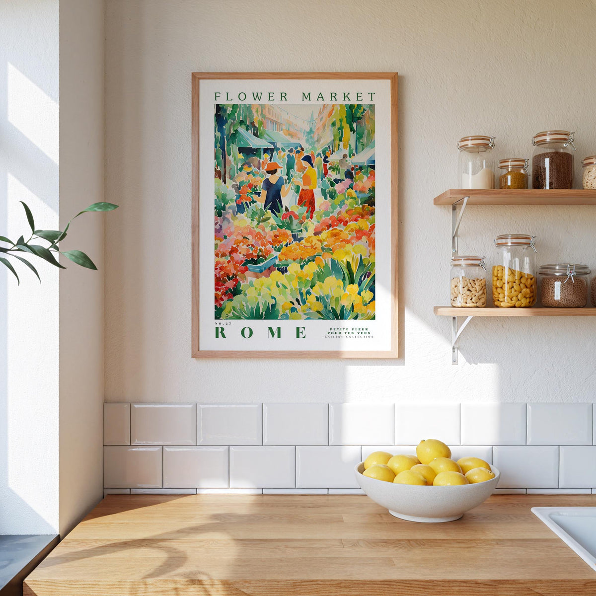 Rome Flower Market Poster - Posters - Flower Poster