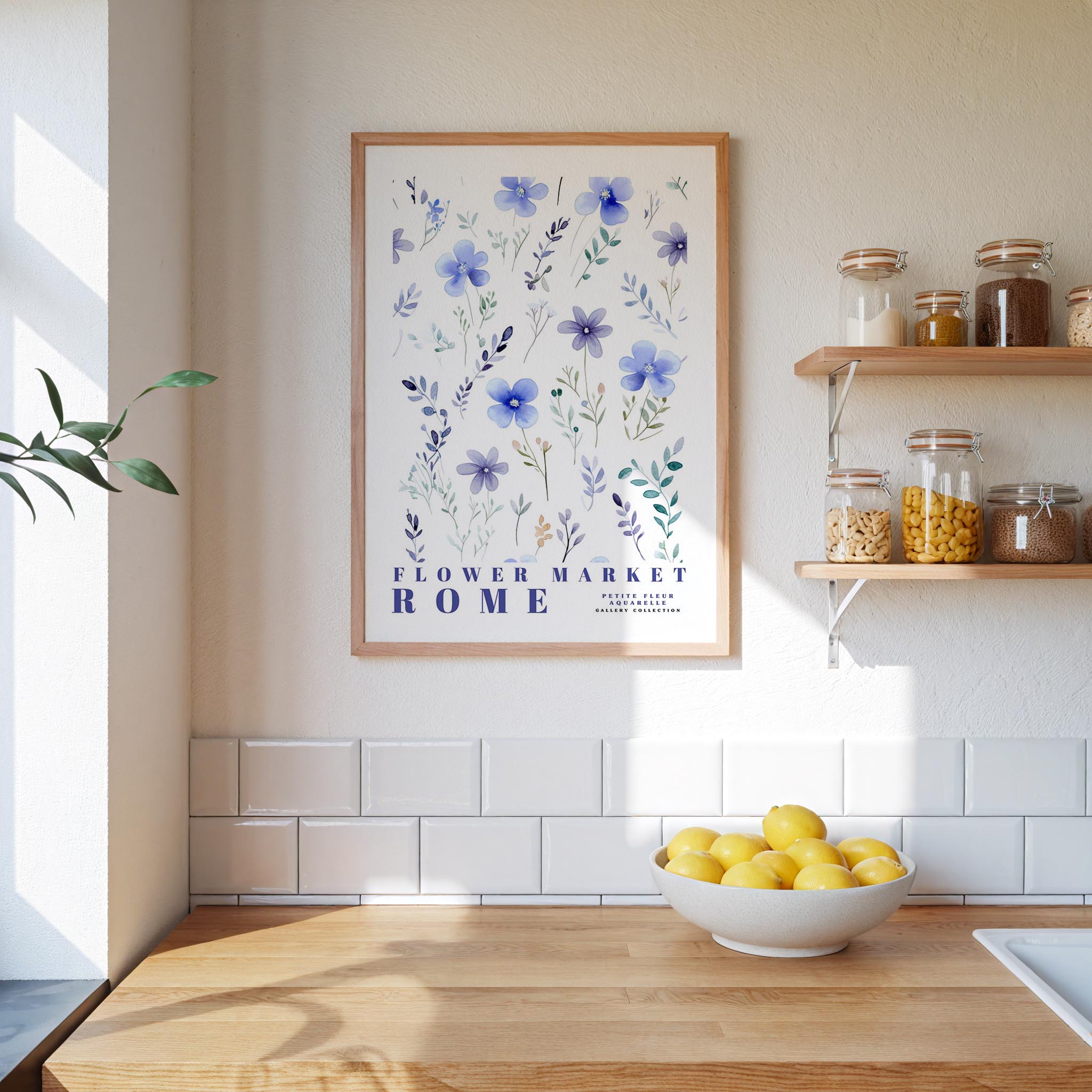 Rome Flower Market Poster - Posters - Flower Poster