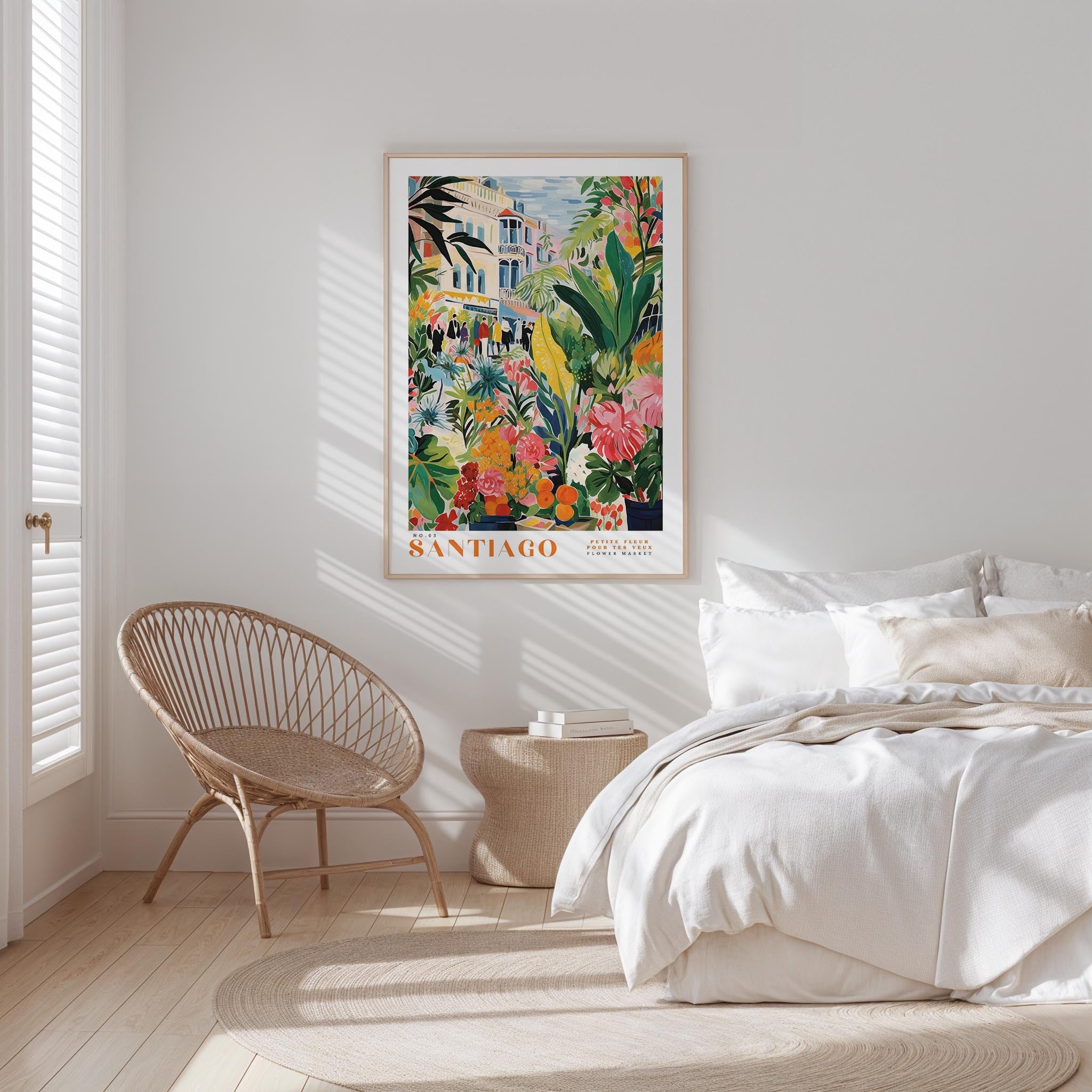 Santiago Flower Market Poster - Posters - Flower Poster