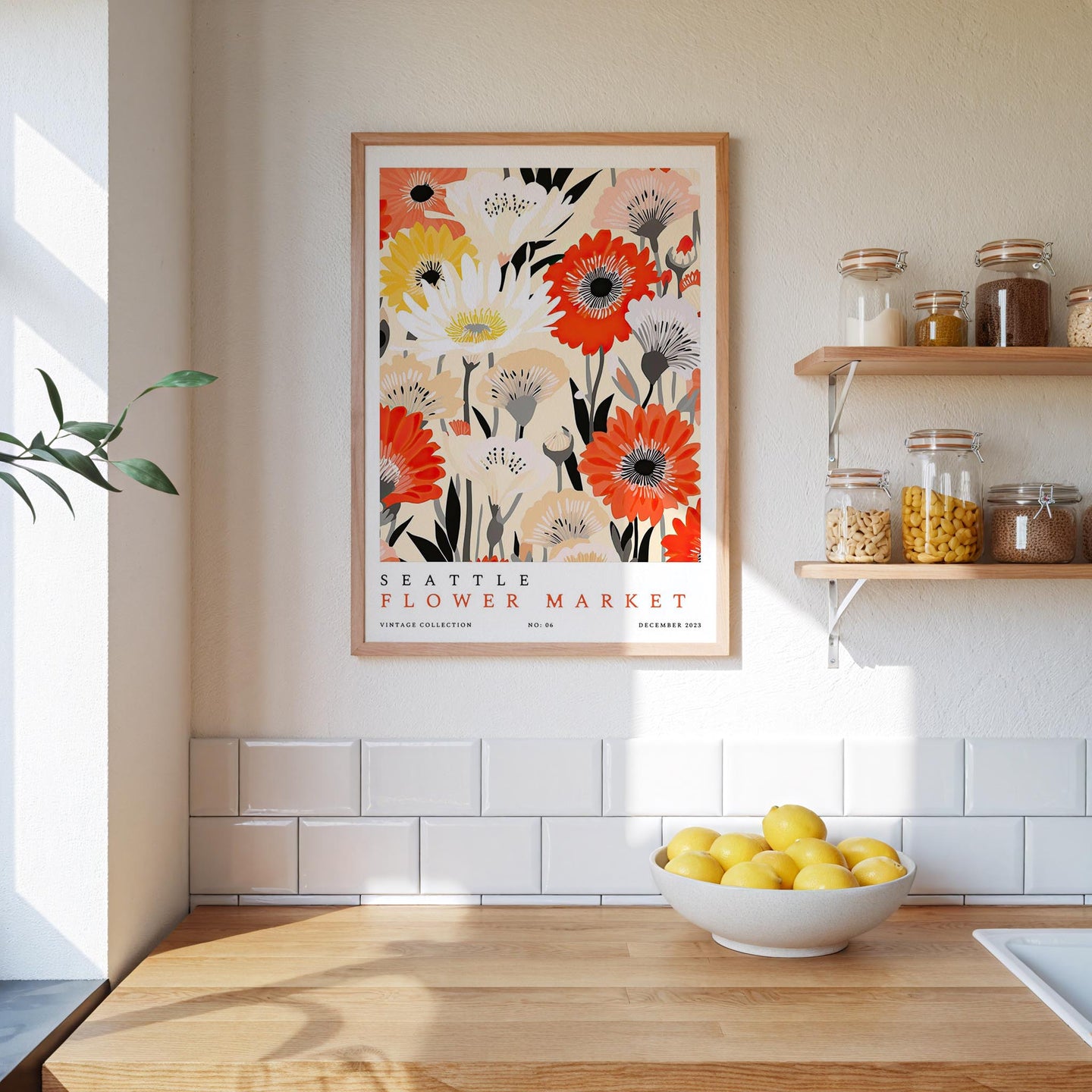Seattle Flower Market Poster - Posters - Flower Poster