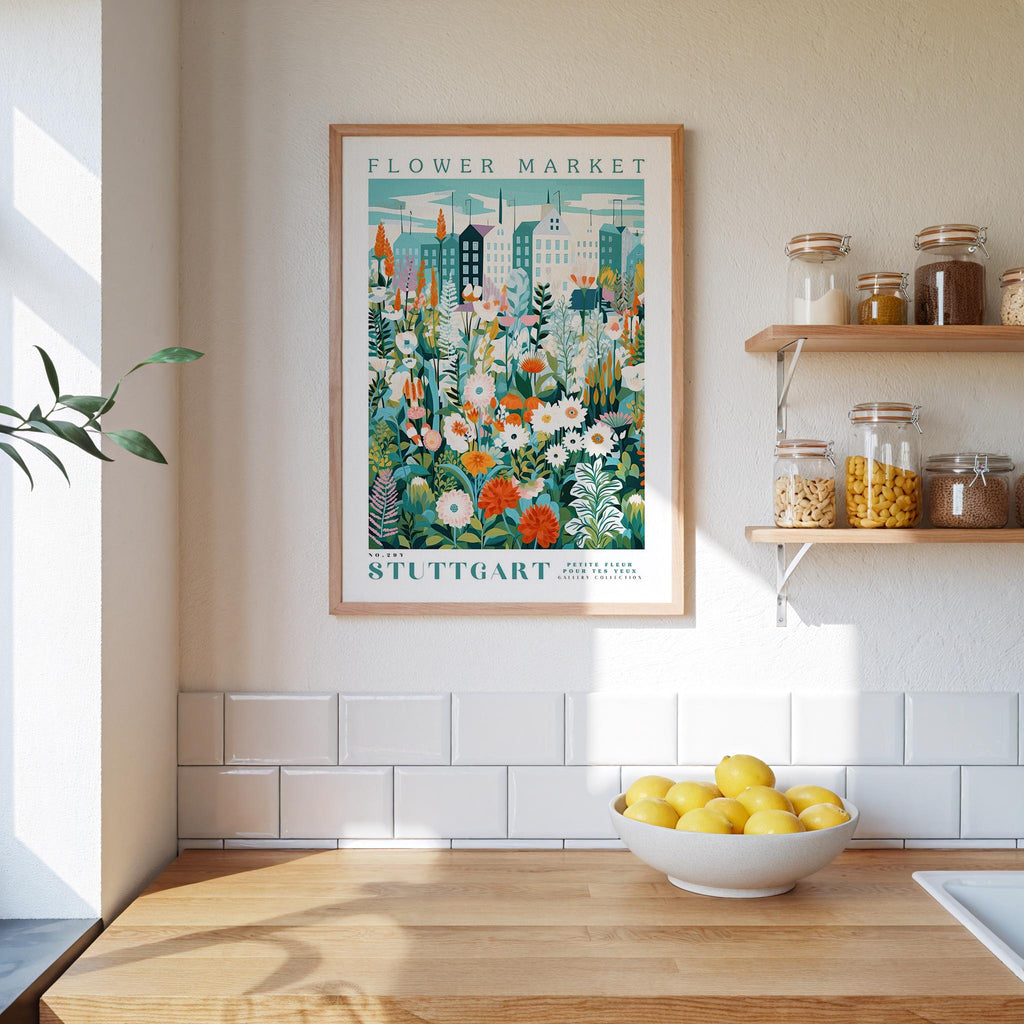 Stuttgart Flower Market Poster - Poster - Flower Poster